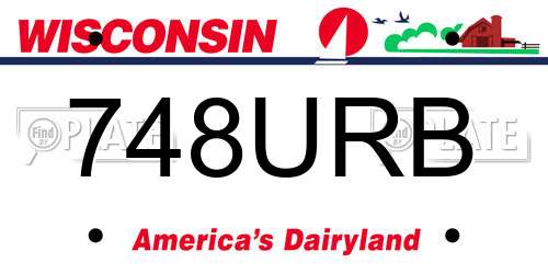 748URB Wisconsin License Plate