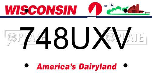 748UXV Wisconsin License Plate