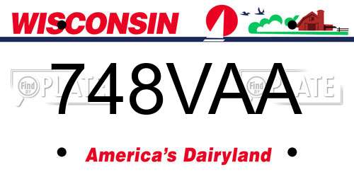 748VAA Wisconsin License Plate