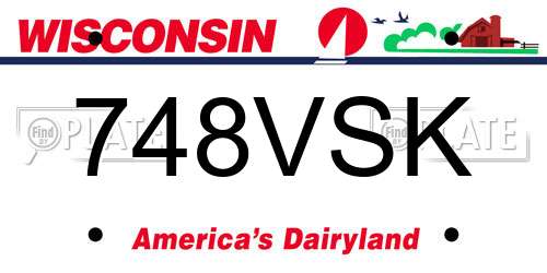748VSK Wisconsin License Plate