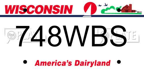 748WBS Wisconsin License Plate