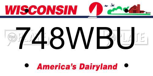 748WBU Wisconsin License Plate