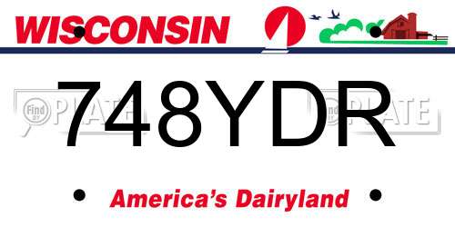 748YDR Wisconsin License Plate