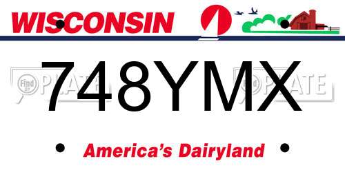 748YMX Wisconsin License Plate
