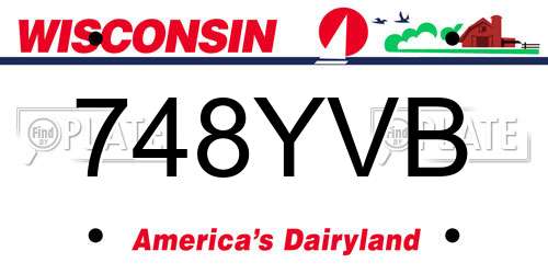 748YVB Wisconsin License Plate