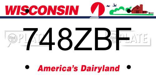 748ZBF Wisconsin License Plate