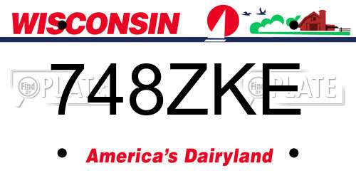 748ZKE Wisconsin License Plate