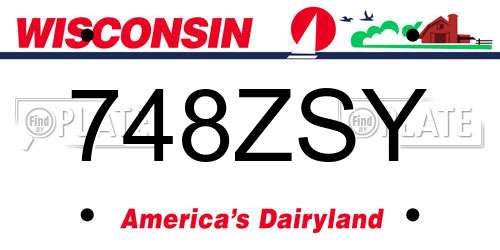 748ZSY Wisconsin License Plate