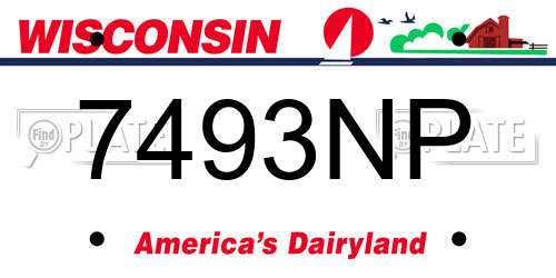 7493NP Wisconsin License Plate