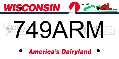 749ARM Wisconsin License Plate