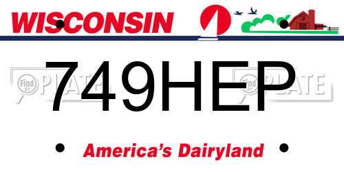 749HEP Wisconsin License Plate