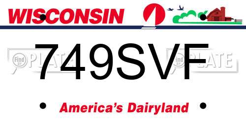 749SVF Wisconsin License Plate