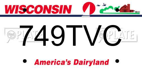 749TVC Wisconsin License Plate