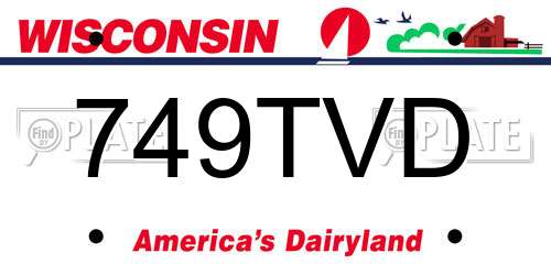 749TVD Wisconsin License Plate