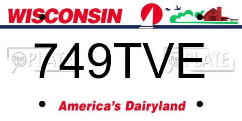 749TVE Wisconsin License Plate
