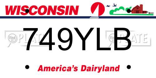 749YLB Wisconsin License Plate
