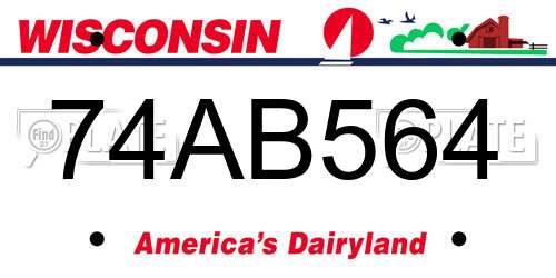 74AB564 Wisconsin License Plate