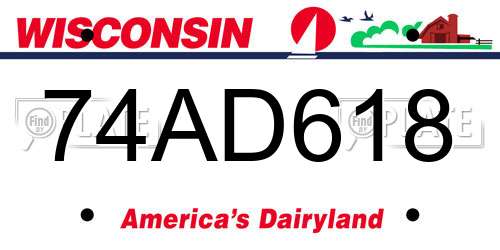 74AD618 Wisconsin License Plate