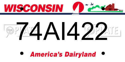 74AI422 Wisconsin License Plate