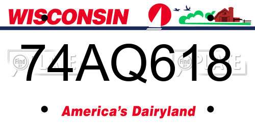 74AQ618 Wisconsin License Plate