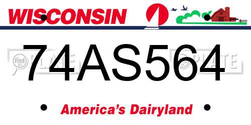 74AS564 Wisconsin License Plate
