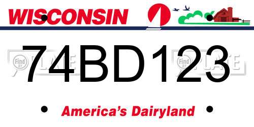 74BD123 Wisconsin License Plate