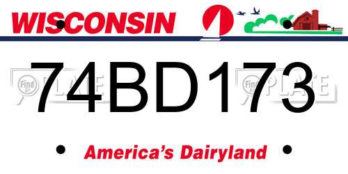 74BD173 Wisconsin License Plate