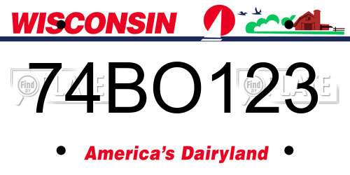 74BO123 Wisconsin License Plate