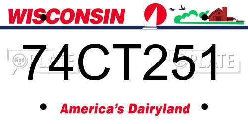 74CT251 Wisconsin License Plate