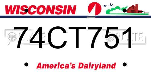 74CT751 Wisconsin License Plate