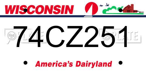 74CZ251 Wisconsin License Plate
