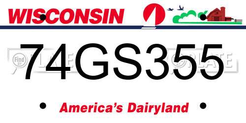 74GS355 Wisconsin License Plate