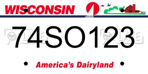74SO123 Wisconsin License Plate