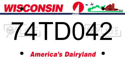74TD042 Wisconsin License Plate