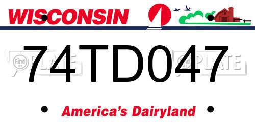 74TD047 Wisconsin License Plate