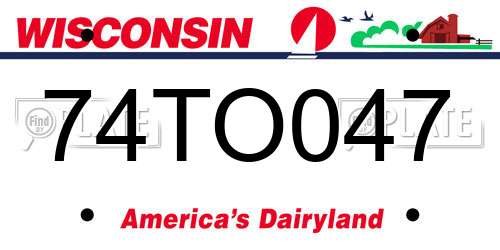 74TO047 Wisconsin License Plate