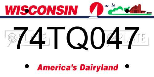 74TQ047 Wisconsin License Plate