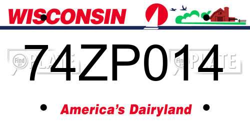 74ZP014 Wisconsin License Plate