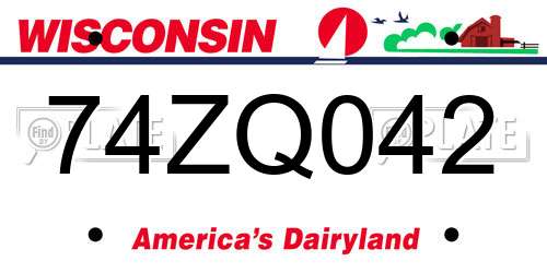 74ZQ042 Wisconsin License Plate
