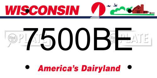 7500BE Wisconsin License Plate