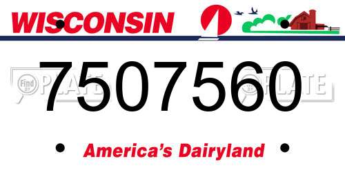 7507560 Wisconsin License Plate