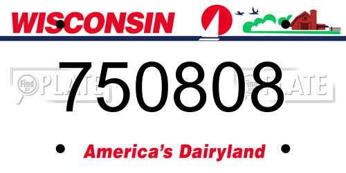 750808 Wisconsin License Plate