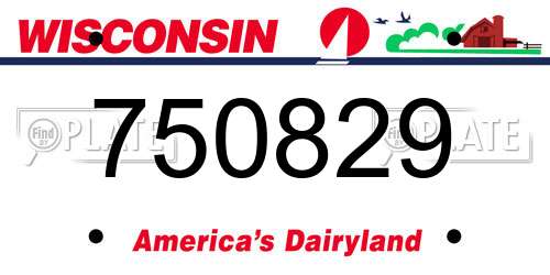750829 Wisconsin License Plate