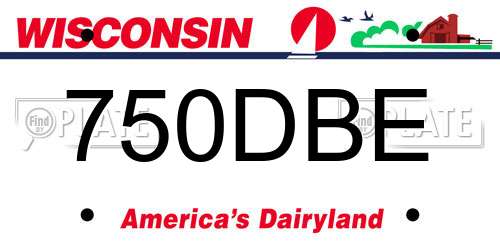 750DBE Wisconsin License Plate