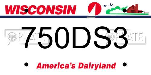 750DS3 Wisconsin License Plate