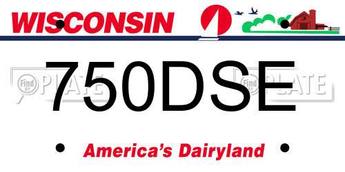 750DSE Wisconsin License Plate
