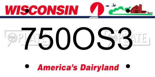 750OS3 Wisconsin License Plate
