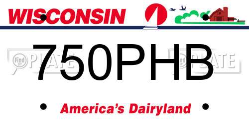 750PHB Wisconsin License Plate