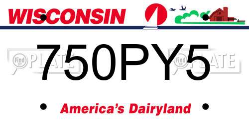 750PY5 Wisconsin License Plate