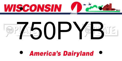 750PYB Wisconsin License Plate